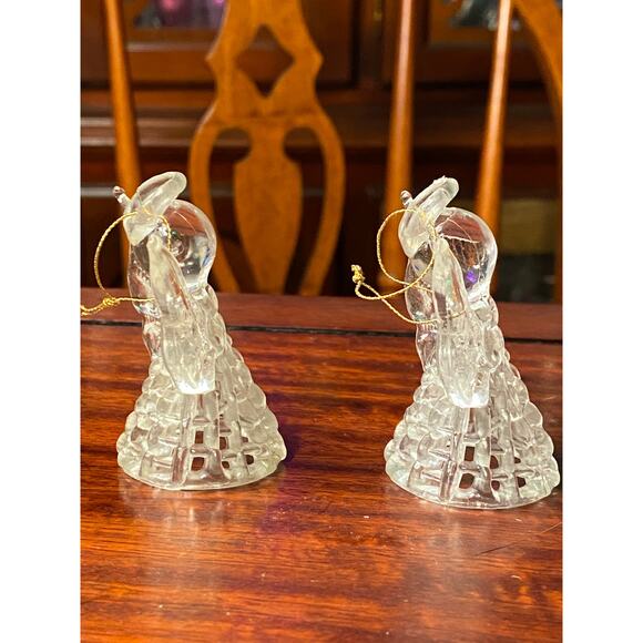 VTG Hong Kong Set of 4 Plastic "crystal" Angel Christmas Ornaments 2.5 in tall - Picture 3 of 14